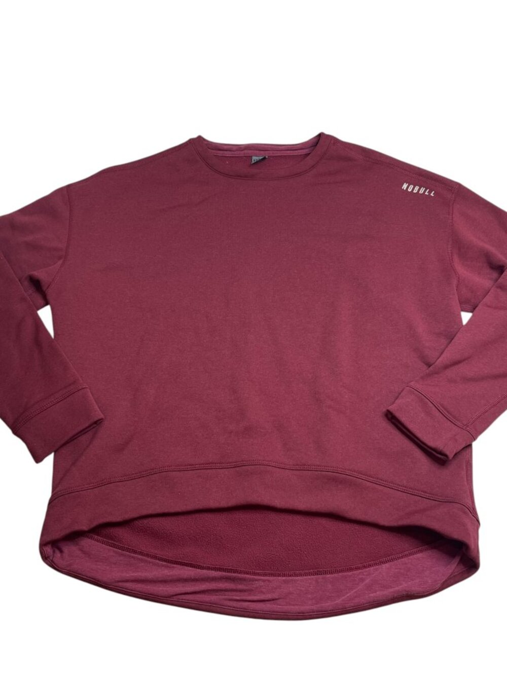 Nobull Maroon/Burgundy Crewneck Fleece Sweatshirt Medium